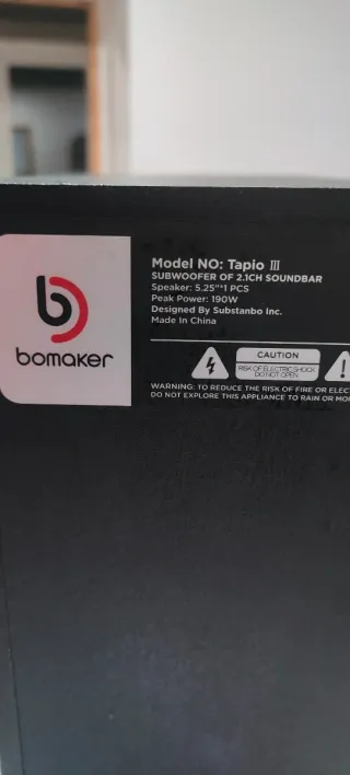 Barra de Sonido Bomaker Tapio III 2.1CH