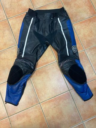 Pantalón Moto Arlen Ness Cuero Negro/Azul