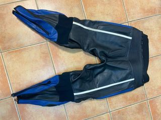 Pantalón Moto Arlen Ness Cuero Negro/Azul
