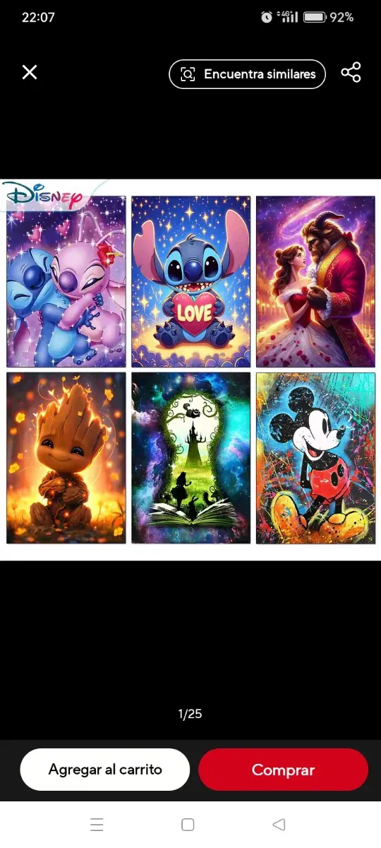 Cuadros lienzo de Diamante Disney