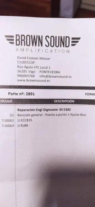 Engl Gigmaster 30 Combo POSIBLES CAMBIOS