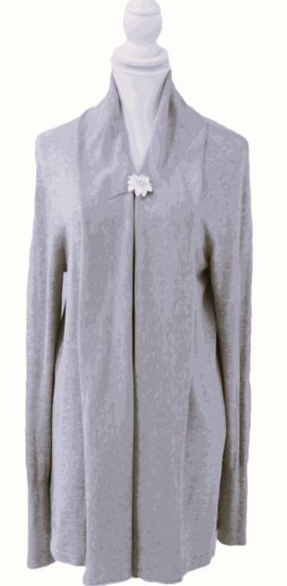 Chaqueta gris lisa, manga larga