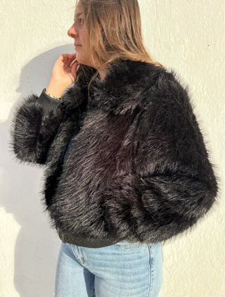 Chaqueta pelo negra talla L