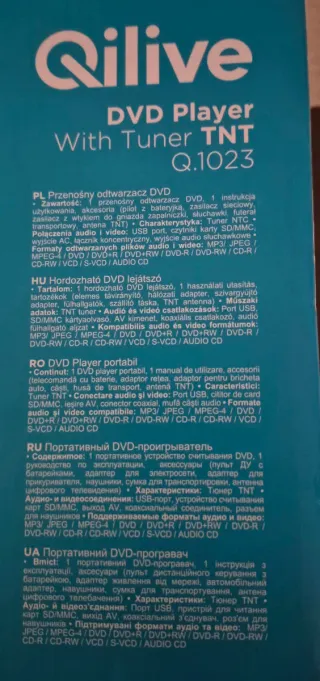 Reproductor DVD Qilive PDVT-12309