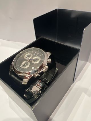 Reloj Calvin Klein Cronógrafo Negro y Plateado