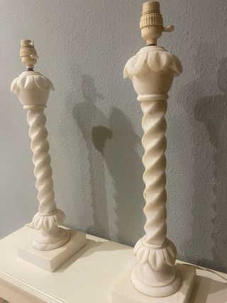 Pareja Lámparas Mármol Alabastro