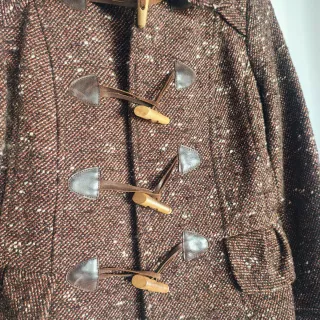 Chaqueta Zara Tweed Marrón Cierre Trenca