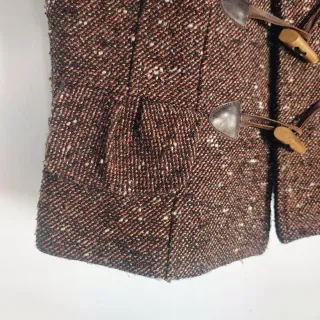 Chaqueta Zara Tweed Marrón Cierre Trenca