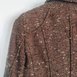 Chaqueta Zara Tweed Marrón Cierre Trenca