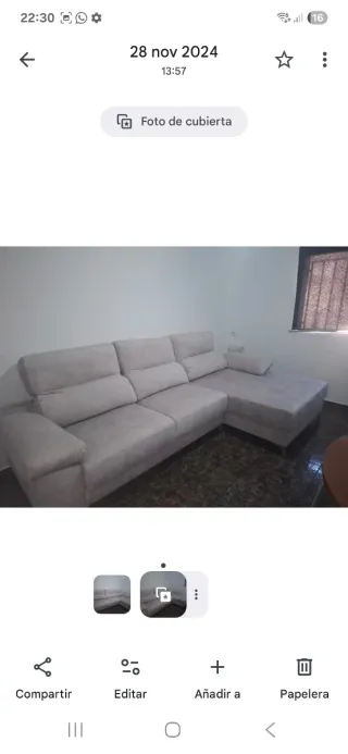 Sofá modular gris claro