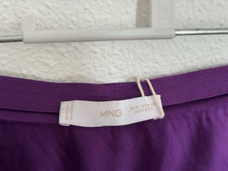 Falda midi morada XS Mango