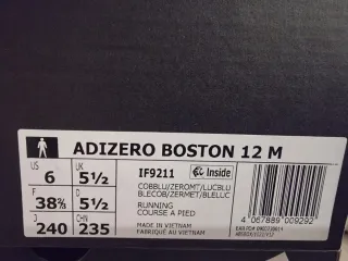 T38,5 Adidas Adizero Boston 12 Azules