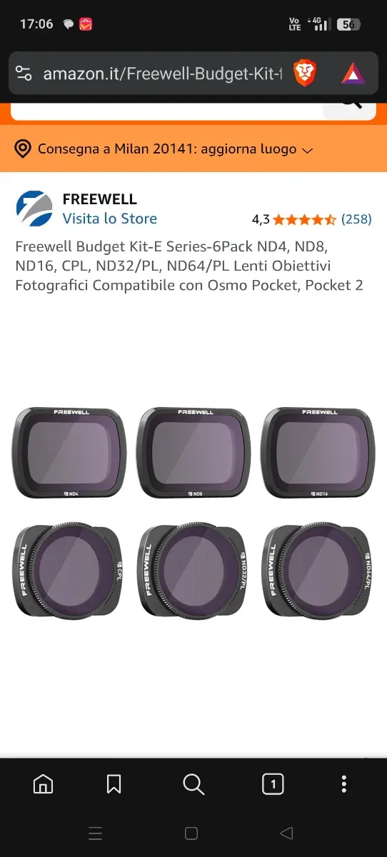 Filtri Freewell per Osmo Pocket/Pocket 2 più uno