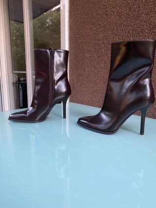 Botines Zara Marrones Tacón Aguja