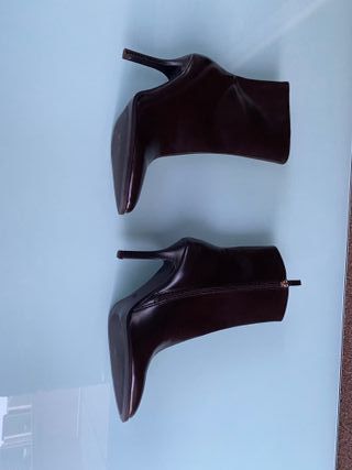 Botines Zara Marrones Tacón Aguja