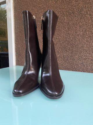 Botines Zara Marrones Tacón Aguja