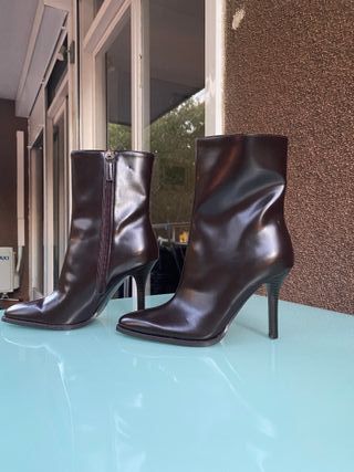Botines Zara Marrones Tacón Aguja