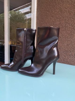 Botines Zara Marrones Tacón Aguja