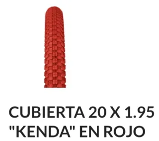 Cubiertas Kenda 20x1.95 Rojas (Pareja)