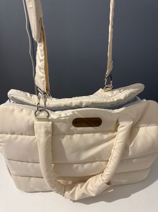Bolsa transportín mascotas AMEEKLION beige