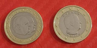 1€ Mónaco 2001 y 2007 SC -2 monedas