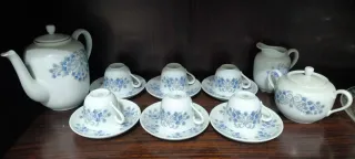 Set 6 Tazze Caffè Porcellana Blu