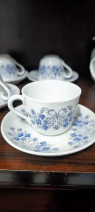 Set 6 Tazze Caffè Porcellana Blu