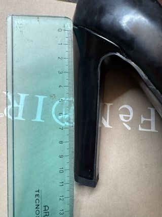 Platform black vintage heels real leather