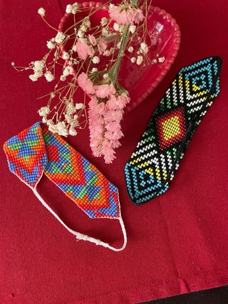 Pendientes hechos a mano plata y cuentas