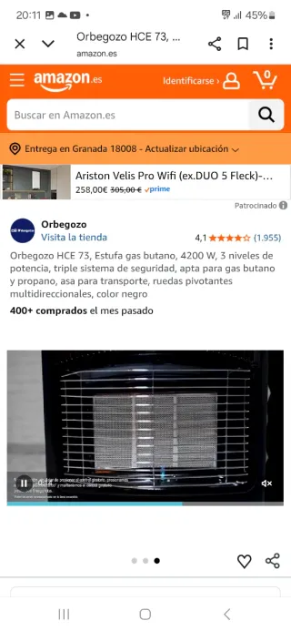 Estufa Cerámica Orbegozo HCE 73 Negra