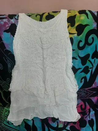 Vestido blanco estilo ibicenco T-M