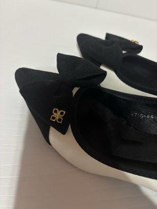 Tacones Kitten Negro y Blanco