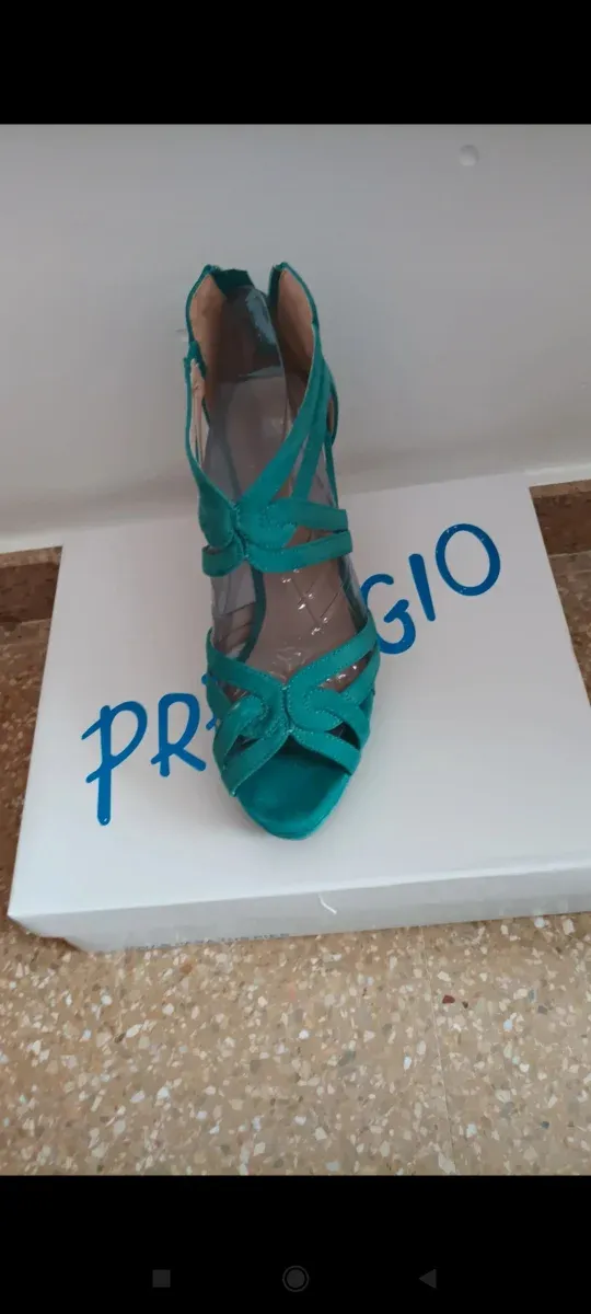 Zapatos tacón ante verde T.38