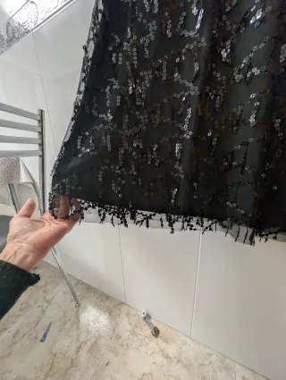 Vestido fiesta lentejuelas negro