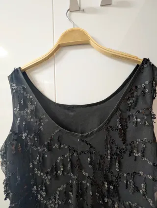 Vestido fiesta lentejuelas negro