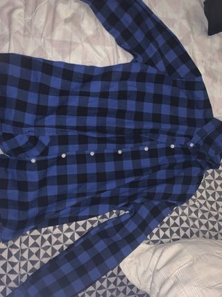 Blusa cuadros manga larga mujer