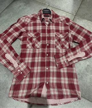 Camicia uomo quadri rossa e bianca