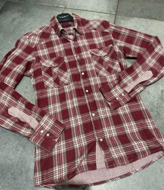 Camicia uomo quadri rossa e bianca