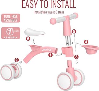 Bicicleta equilibrio rosa sin pedales +1 año