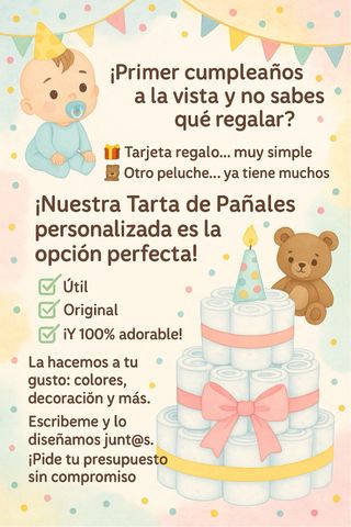Tarta de pañales personalizada