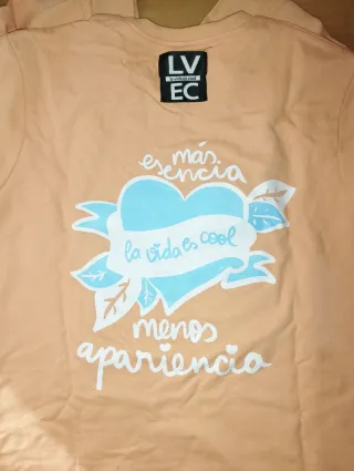 Sudadera Naranja con Estampado La vida es cool