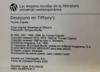 Desayuno en Tiffany's