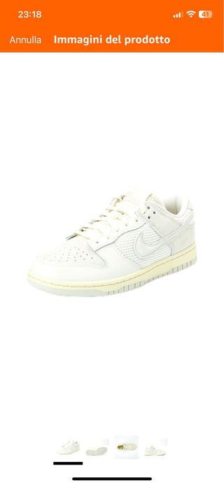Nike Dunk Low Beige/White Tg 38