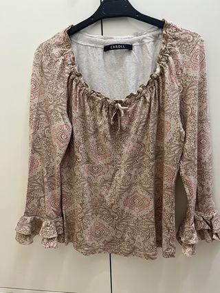 Camiseta CAROLL estampada manga larga