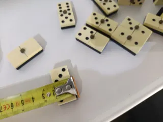 Antiguo juego dominó baquelita caja madera