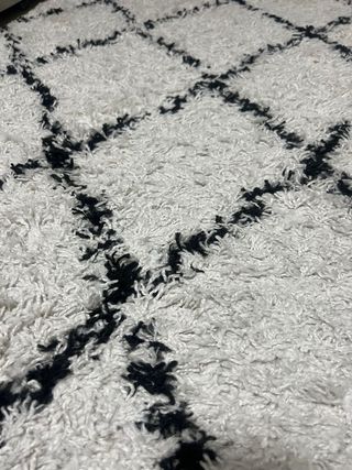 Tappeto 100x200 cm con rombi in pelo lungo