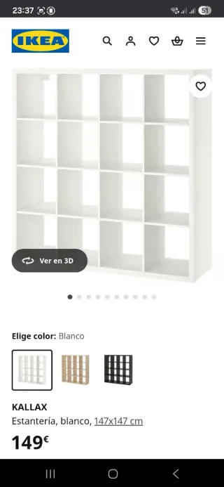Estantería Kallax Ikea 147x147 12 huecos