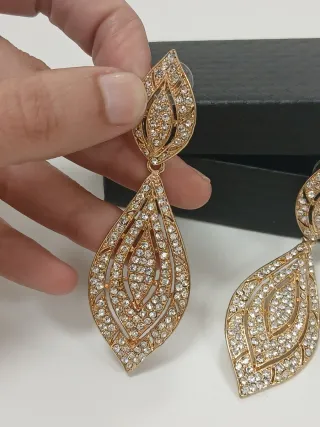 Brincos Dourados Festa Brilhantes