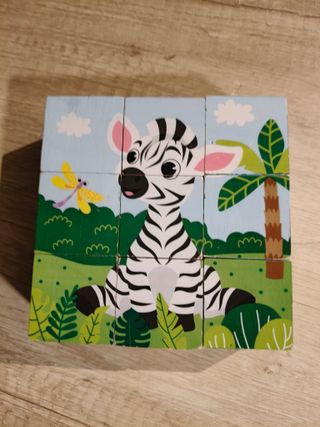 Puzzle de cubos infantil animales