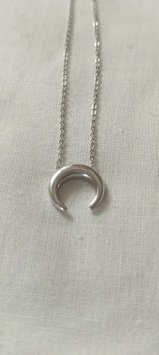 Colgante plata media luna mujer